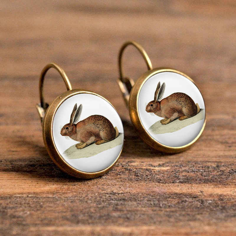 15g Weight Copper Ear Needle Material Glass Inlay Material Earrings Classification 1 Pair Quantity Daily, Party Occasion Alloy Material Animal, Round Pattern Women's Gender Plating, Inlay Design Casual, Simple Style Style 1 Pair Casual Simple Style Animal Round Plating Inlay Alloy Glass Earrings 9