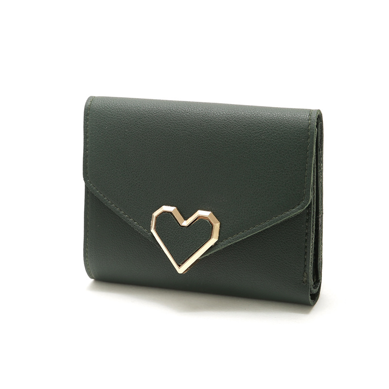 Retro Three-fold Heart-shaped Buckle Wallet display picture 24