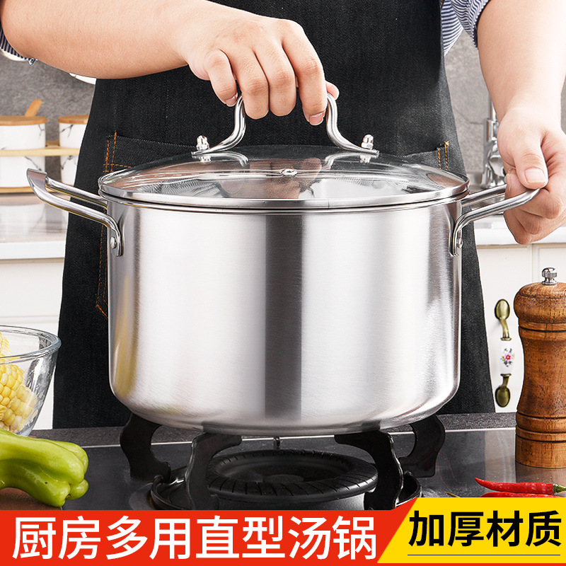 thickening Stainless steel Soup pot 26cm Electromagnetic furnace Cookware Binaural Saucepan gift commercial Customize