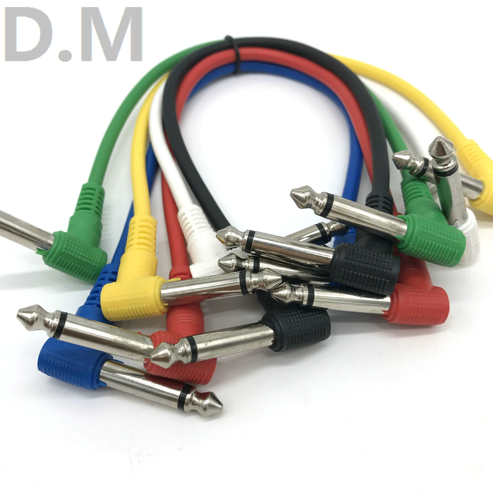 6-color efecto Cable 6-color blindado de reducción de ruido cable de la guitarra eléctrica bajo 30CM 6 unids/bolsa