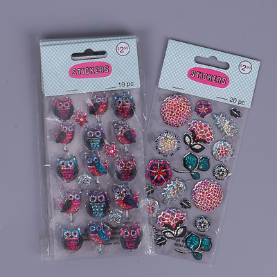 创意款PVC卡通水晶滴胶贴纸  烫金镭射金粉立体卡通动漫贴纸定制|ms