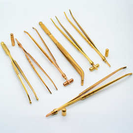 铜艺茶夹加厚304不锈钢茶杯夹子镊子 铜茶镊子茶道茶具零配件防滑