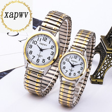 现货xapwv休闲老人数字手表 阿拉伯女式不锈钢弹力带手表厂家直供