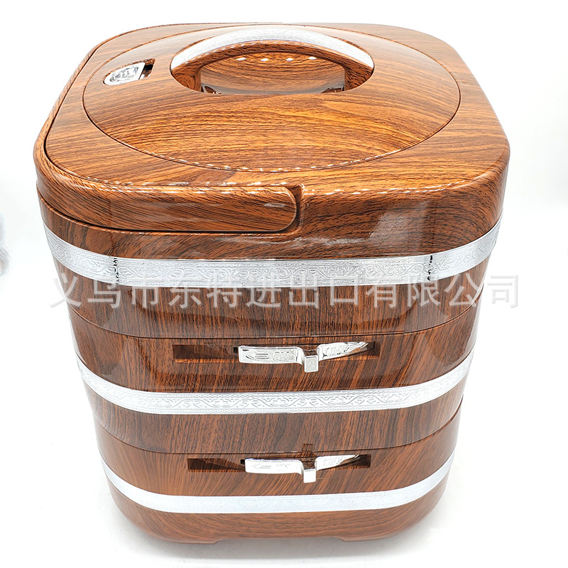 Factory direct sales lunch boxes, Japanese-style multi-layer combination lunch boxes, wood-grain lock-lock bento boxes, picnic lunch boxes detail image 4