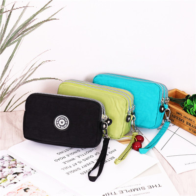 定制2019新款女士长款钱包帆布小包零钱包女布艺手拿包手机包袋