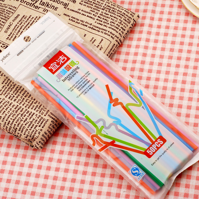 Yijie straw elbow disposable bendable children's maternal drinking…
