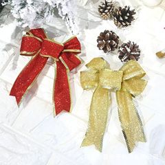 Christmas butterfly bow, gold powder butterfly bow, Christmas tree ornaments, shopping mall hotel railings, atmosphere decorations