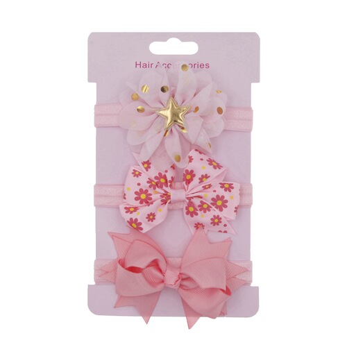 New Fashionable Korean Hair Accessory Headband Children's Simple Solid Color Bow Headband Set Baby Photo Headband