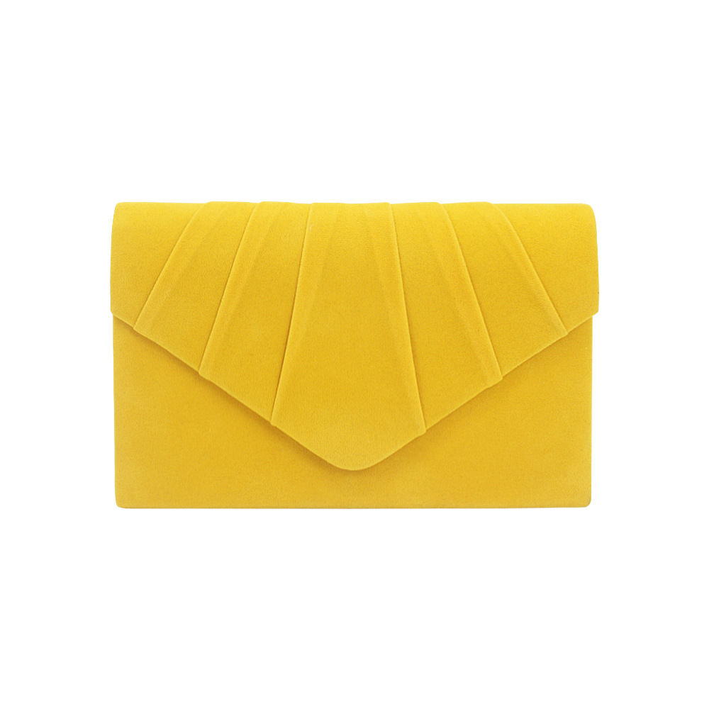 Yellow Red Light Grey Plush Solid Color Square Clutch Evening Bag display picture 13