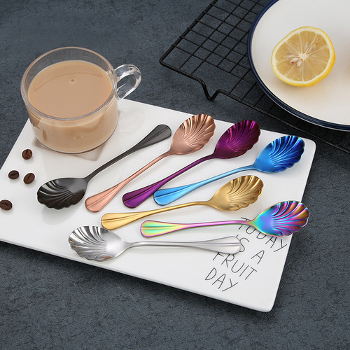 Stainless steel creative colorful champion shell scoop ice cream scoop ice cream scoop ice cream scoop stirring coffee scoop