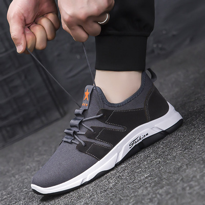 跨境專供2020春夏新款運動鞋飛織布面韓版舒適休閑透氣跑步鞋板鞋