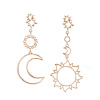 Fashionable asymmetrical earrings solar-powered, European style, wholesale, simple and elegant design