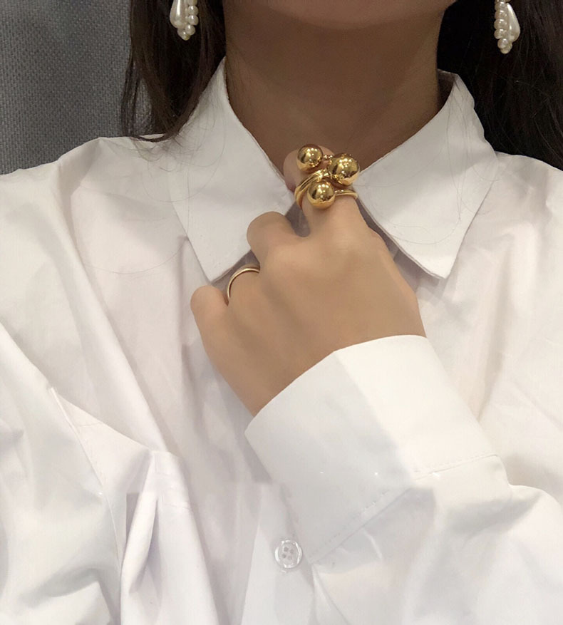 22g Weight 18K Gold Plated Plating Material Open Ring Classification Fashion Geometric Copper 18k Gold Plated Open Ring In Bulk