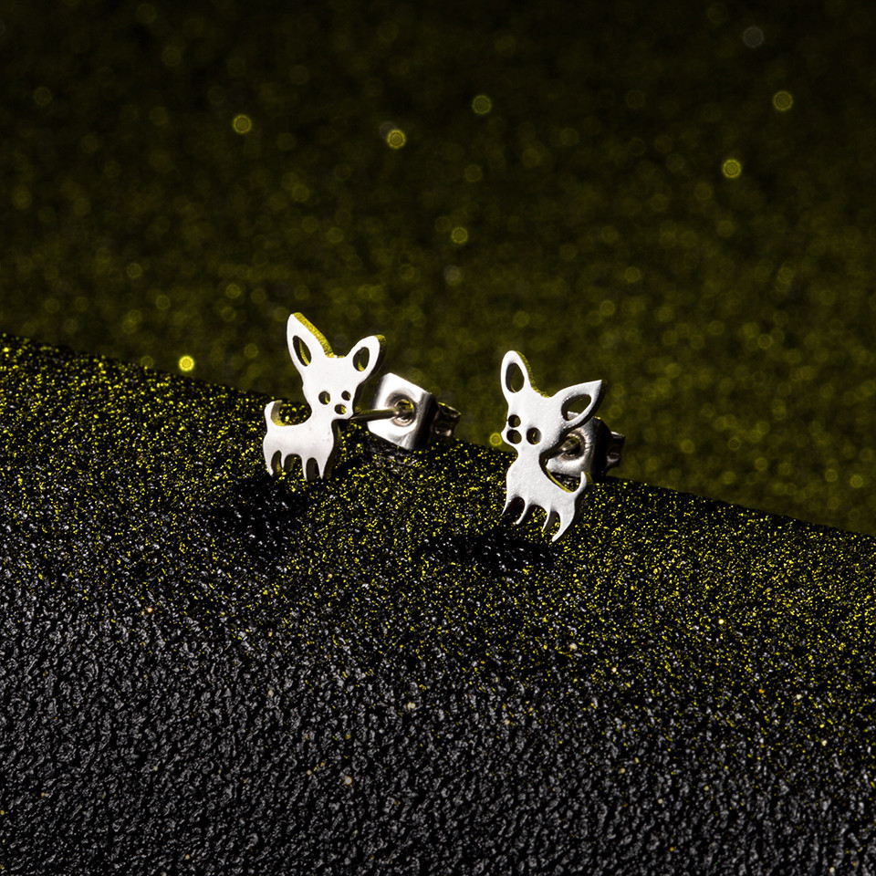 Fashion Gold Silver Puppy Alloy Earrings Wholesale display picture 4