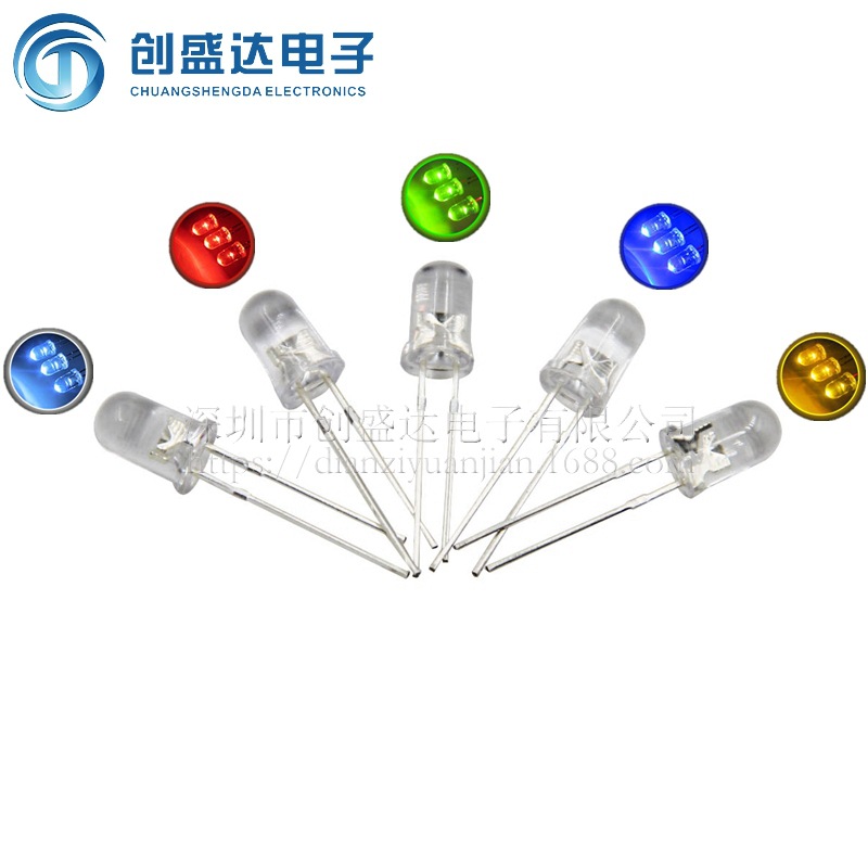 3MM/F3 白发白 白发红 白发绿 白发蓝 白发黄 LED高亮 发光二极管