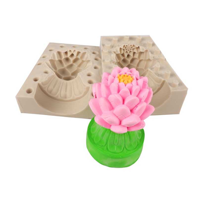 Fondant herramienta loto pastel molde jabón molde mantequilla olla caliente material base silicona molde vela herramienta