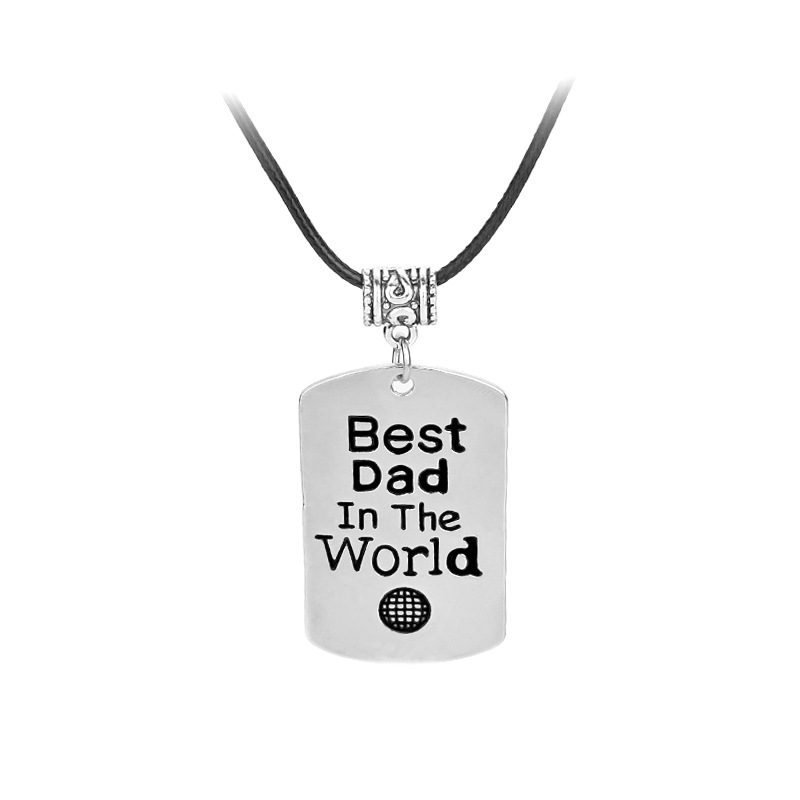 Fashion Oil Drop Letter Tag Best Dad In The World Retro Men's Necklace display picture 8