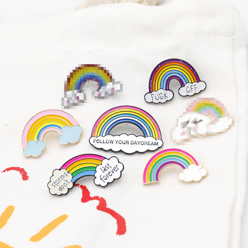 Cartoon Cute Colorful Rainbow Brooch display picture 1