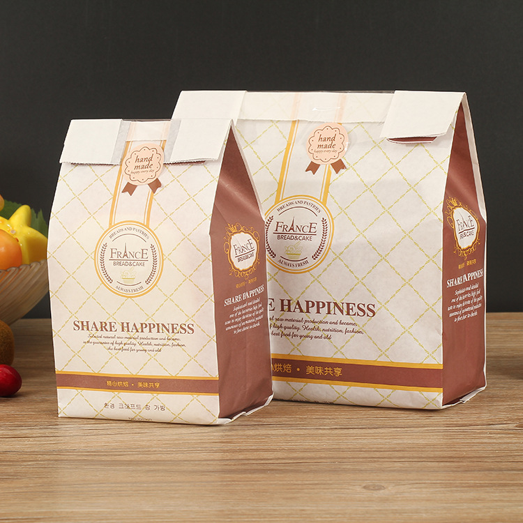 吐司开窗面包烘焙包装袋 环保食品淋膜防油纸袋 蛋糕糕点烘焙纸袋