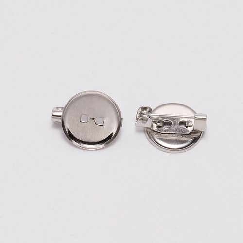 DIY jewelry accessories metal round disc buckle pin bottom brooch accessories safety pin tray bottom setting