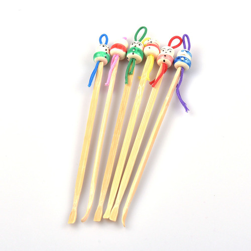 Cute Mini Bamboo Ear Pick Ear Pick Cartoon Wooden Chinese Doll Ear Pick Wholesale 1g