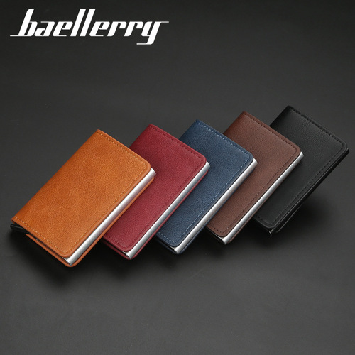 baellerry card holder men's business metal aluminum shell RFID automatic card holder bank card holder women's wholesale