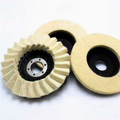 厂家直销4寸精品打磨角向毛毡轮汽车美容玻璃镜面羊毛抛光轮|ms