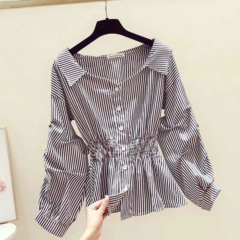 Dameskleding V-hals Top Dames Wit Shirt Pofmouwen_voghion.com
