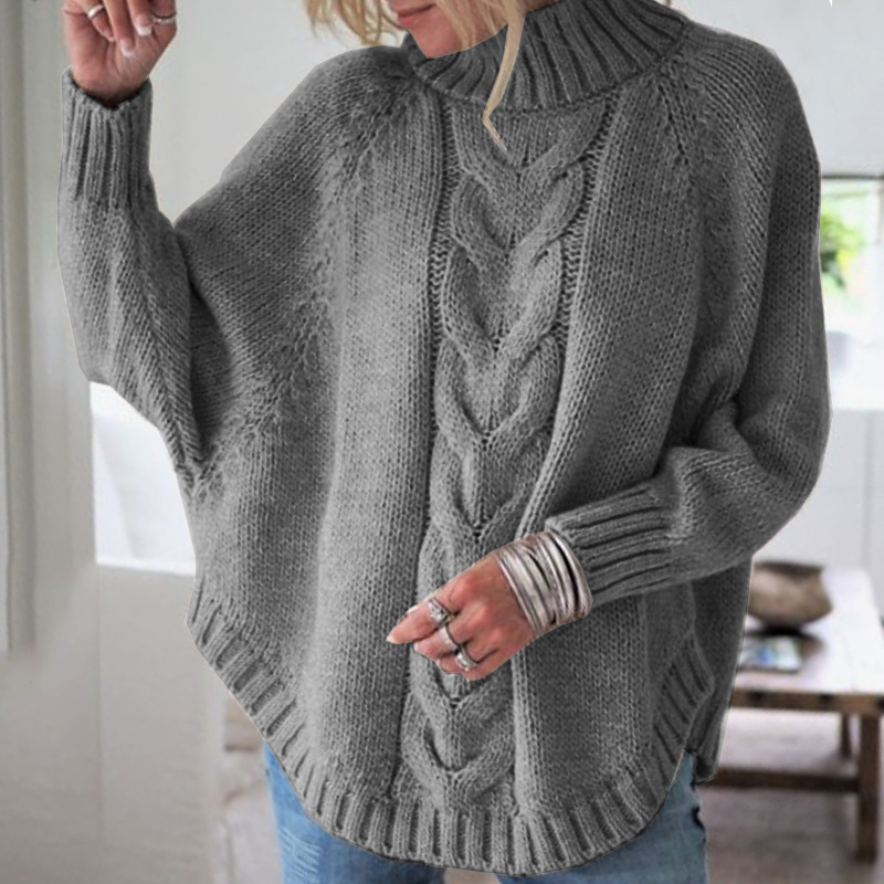 Suéter de punto con mangas de murciélago para mujer, popular en Amazon y eBay, éxito de ventas en otoño e invierno 2026, para comercio exterior.