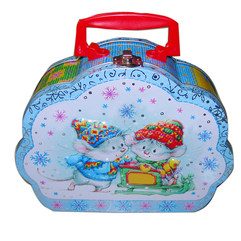 厂家供应 马口铁手挽盒 手挽化妆品铁盒 食品级手提午餐铁盒子