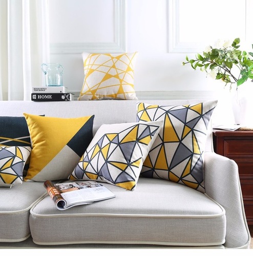 Wish Amazon ebay cross-border design Nordic geometric striped sofa pillow thick linen decorative cushion
