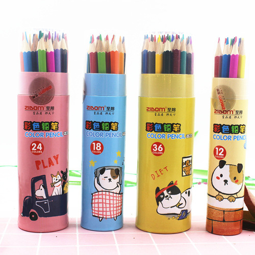 Bulk 12, 18, 24, 36 Color Bucket Cartoon Creative Colored Pencils for Children's Painting and Doodling