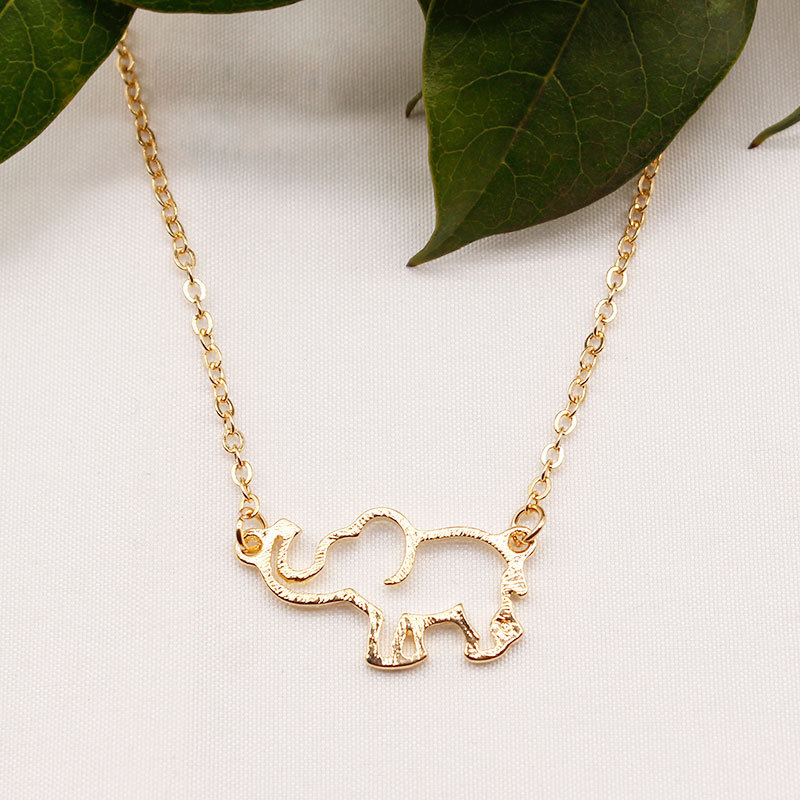 1 Piece Quantity IG Style Cute Elephant Alloy Plating Hollow Out Women's Necklace