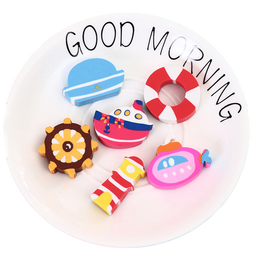 Factory direct sales Korean version of nautical style eraser set DIY children's cartoon stationery eraser