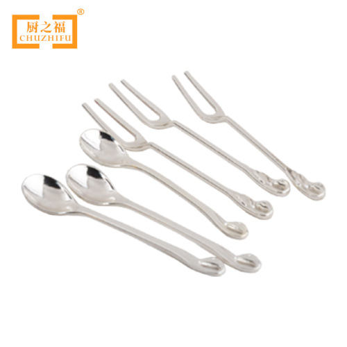 Cross-border 1010 Creative Cygnus Fork and Spoon Set Hotel Zinc Alloy Cake Fruit Fork Coffee Stirring Spoon