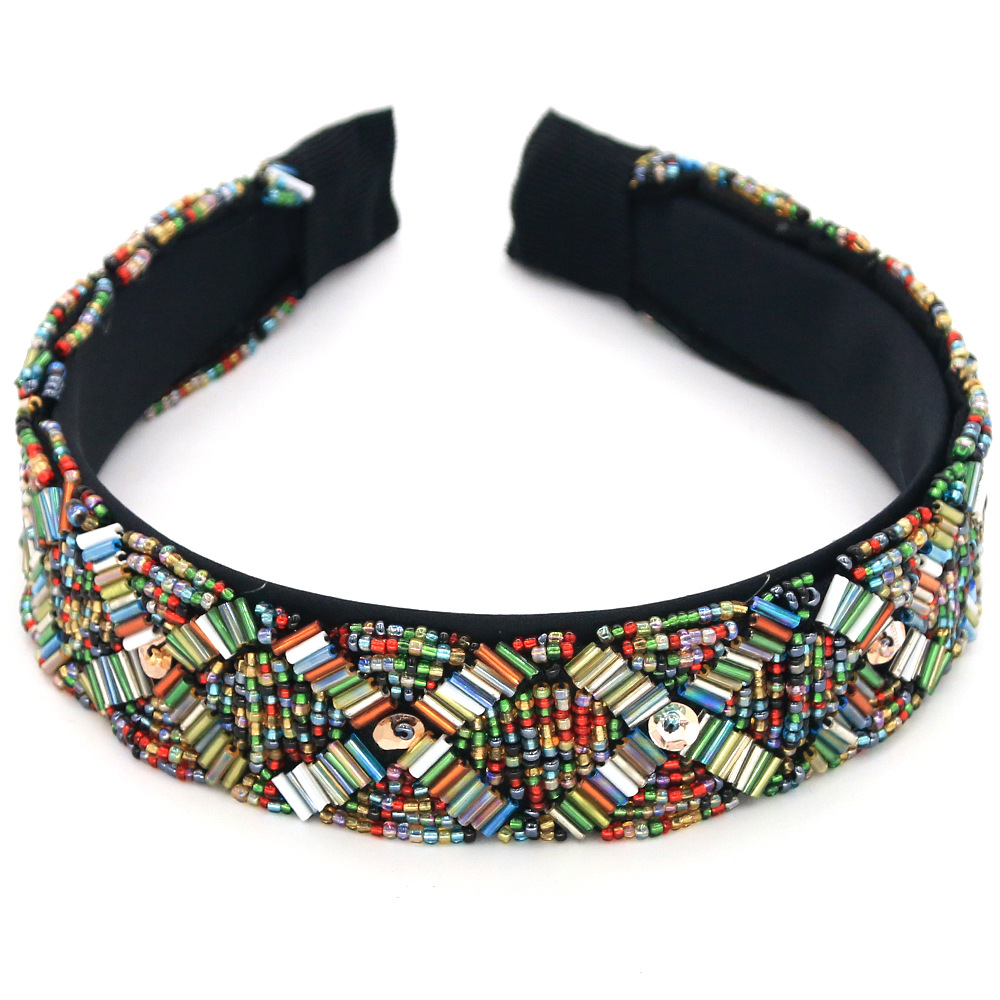 Européen Et Américain Étoiles Za Coiffe Avec Même Genre Couleur Verre Perles Bandeau Fait Main De Noël Tête Bande Coréenne Style Tête Boucle Cfp display picture 6