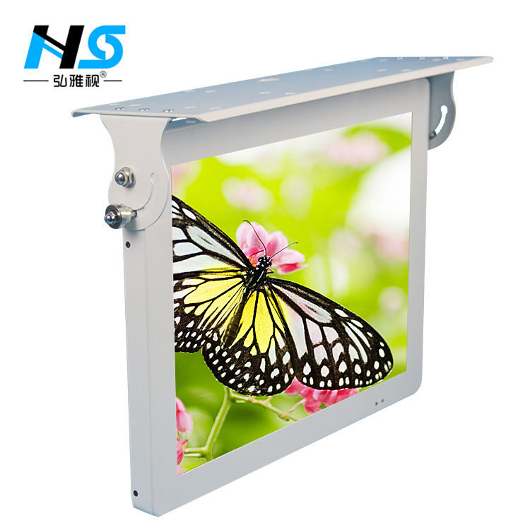 深圳厂家17寸前折公交车载广告机、手机互联、 车载广告机