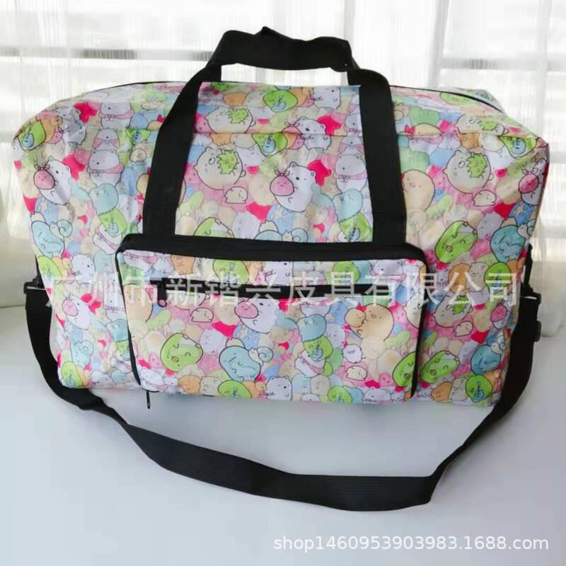 Cartoon Large Thickened Waterproof Corner Bio Portable Folding Travel Bag Duffel Bag Can be Stowed in Luggage Rack Cartoon Large Thickened Waterproof Corner Bio Portable Folding Travel Bag Duffel Bag Can be Stowed in Luggage Rack