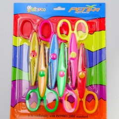 Scissors Set for DIY Scrapbook Making, Safe Plastic Scissors for Children, 6-Piece Student Stationery Set, Wholesale