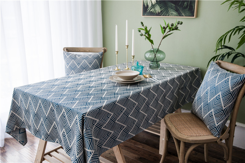 Waterproof Modern Minimalist Jacquard Wave Pattern Nordic Rectangular Coffee Table Dining Tablecloth Manufacturer_voghion.com