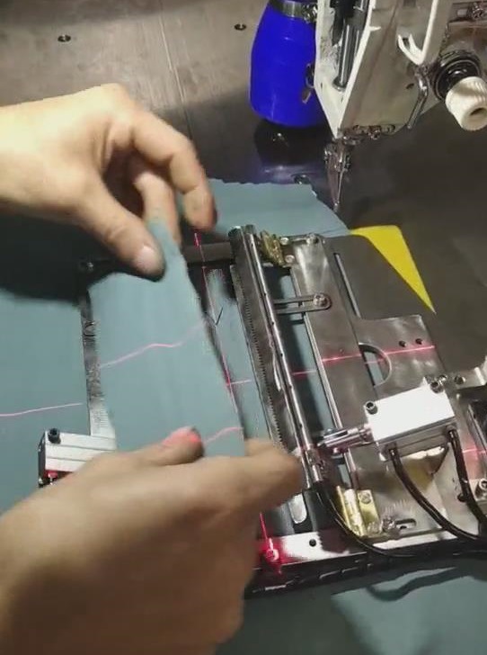 Bolsa de láser abridor de bolsa de bolsillo abridor de bolsa de ropa sola ceja doble ceja máquina de bolsillo máquina de patrón de cremallera