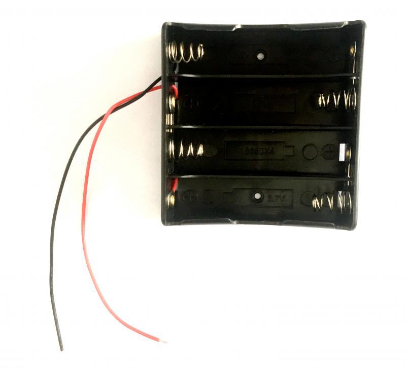 18650电池盒4节 移动电源盒 18650 四节充电座 电池座 带粗线