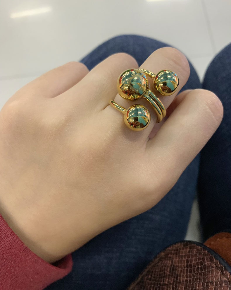 Street Occasion Fashion Geometric Copper 18k Gold Plated Open Ring In Bulk