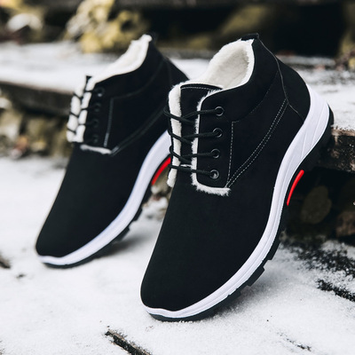 跨境新款2019冬季男鞋加绒保暖鞋高帮鞋男士棉鞋休闲鞋棉靴雪地靴|ms