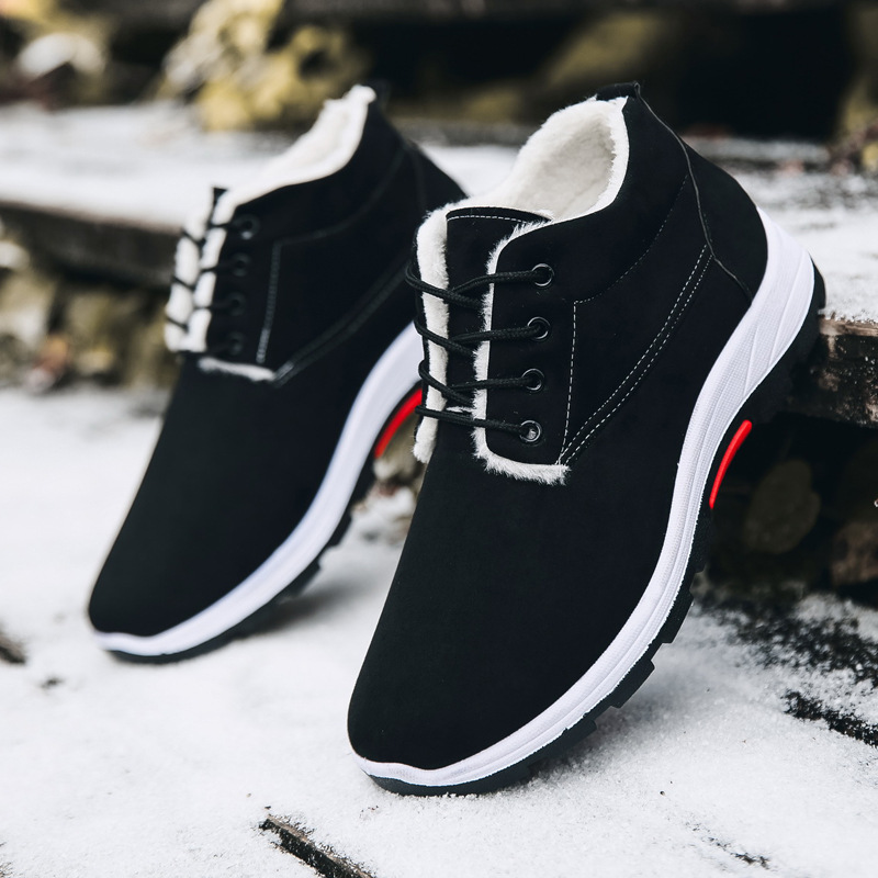 跨境新款2019冬季男鞋加绒保暖鞋高帮鞋男士棉鞋休闲鞋棉靴雪地靴|ms