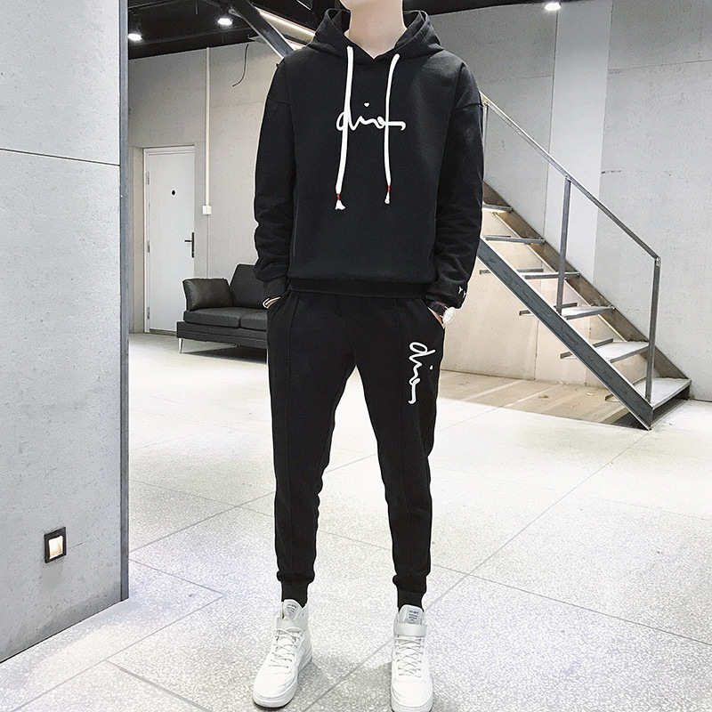 338-16898A Plush motion Three leisure time Autumn and winter Trend collocation handsome thickening Sweater suit