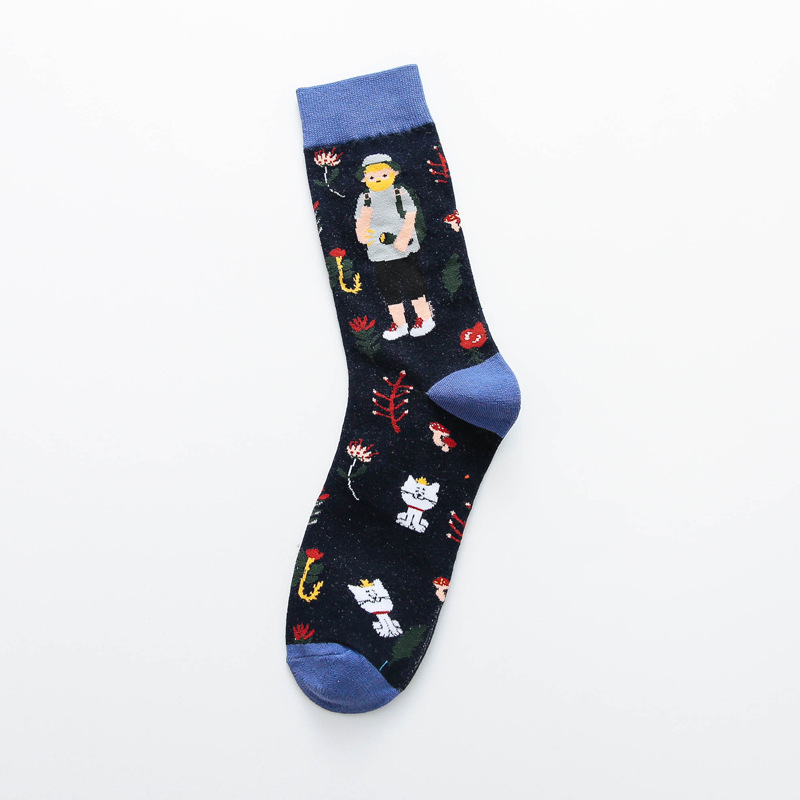 Unisexe De Base Vêtement De Rue Dessin Animé Coton Jacquard Crew Socks Une Paire display picture 14