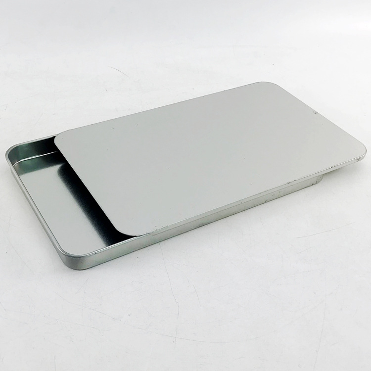 订做抽屉式马口铁盒电子产品钢化膜手机铁盒长方形推拉马口铁盒