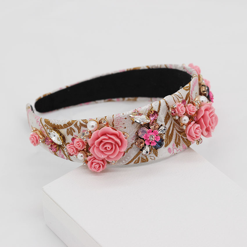 New Baroque Fashion Rhinestone Flower Geometric Headband Dance Show Catwalk Headband display picture 6