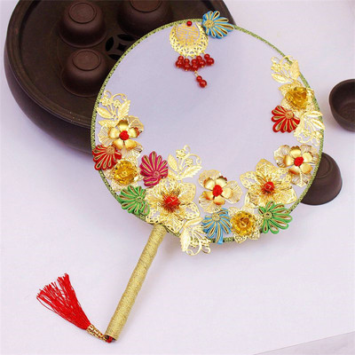 新娘手工团扇流苏古典扇子秀禾龙凤褂中式秀禾结婚拍照道具6111